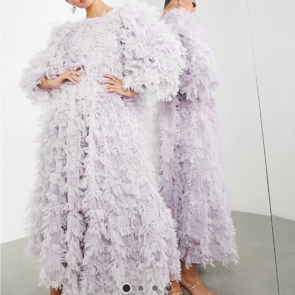 🟣Host Pick🟣 ASOS Edition oversized midaxi dress in textured mesh in lilac - Picture 2 of 5